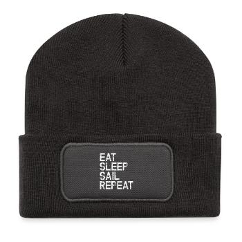 Nautic Design Eat Sleep Sail Repeat - Recycled Patch Beanie - dark grey - Front