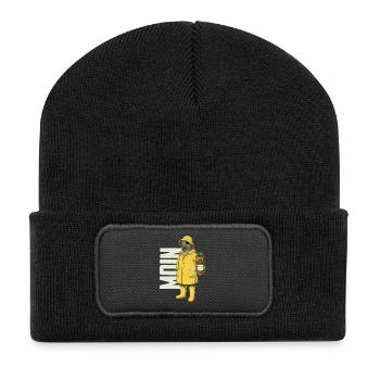 MOIN Seehund im Friesennerz - Recycelte Patch Beanie - Schwarz - Vorne