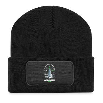 Andalusien Der schönste Ort der Welt Reisen - Recycelte Patch Beanie - Schwarz - Vorne