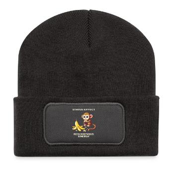 Status-Effekt: Schelmische Energie | Affenwitz - Recycelte Patch Beanie - Dunkelgrau - Vorne