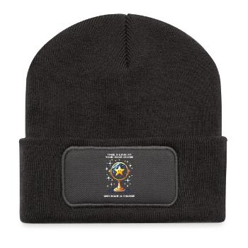 Schau auf den Highscore – ändere was | Arcade - Recycelte Patch Beanie - Dunkelgrau - Vorne