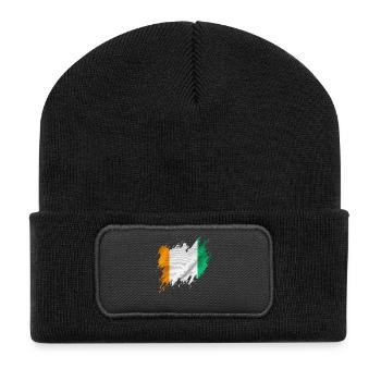 Drapeau de la Côte d’Ivoire dans un style déchiré - Beanie recyclé à patch - noir - Devant