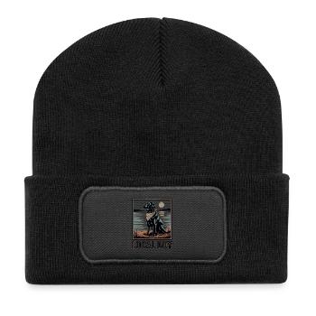 Local Boy Labrador Jagdhund Entenjagd - Recycelte Patch Beanie - Schwarz - Vorne