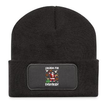 Des poulets pour tout le monde - Beanie recyclé à patch - charbon - Devant