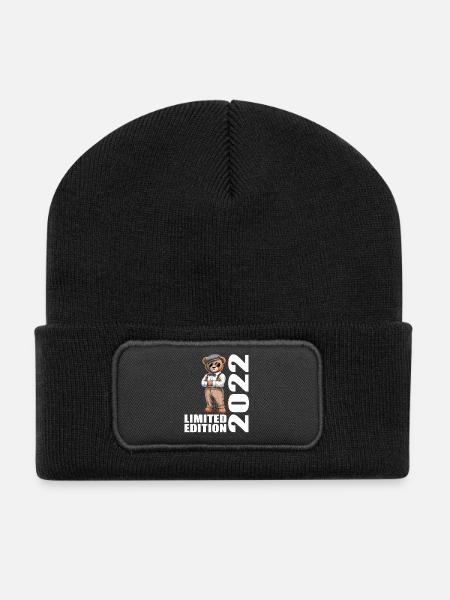 2022 Limited Edition Bär Geburtstag 2022 - Recycelte Patch Beanie - Schwarz