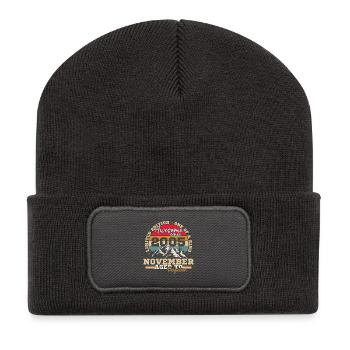 November 2005 Vintage Retro Geburtstag - Recycelte Patch Beanie - Dunkelgrau - Vorne