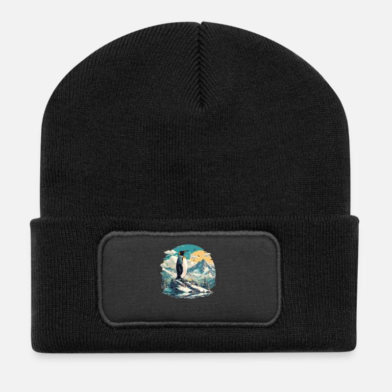 Pinguine Pinguin - Recycelte Patch Beanie - Schwarz
