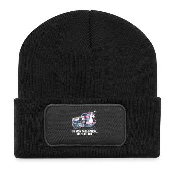 C’est drôle si je gagnais à la loterie, vous remarqueriez un yacht - Beanie recyclé à patch - noir - Devant