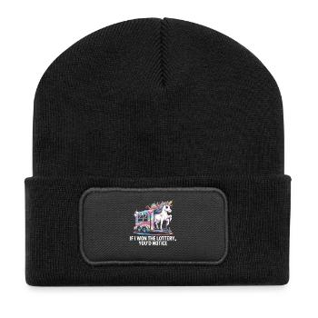 C’est drôle si je gagnais à la loterie, vous remarqueriez un yacht - Beanie recyclé à patch - noir - Devant