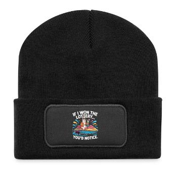 C’est drôle si je gagnais à la loterie, vous remarqueriez un yacht - Beanie recyclé à patch - noir - Devant
