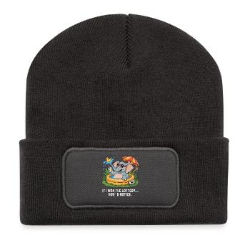 C’est drôle si je gagnais à la loterie, vous remarqueriez un yacht - Beanie recyclé à patch - charbon - Devant