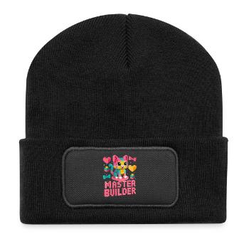 Master Builder Creative Brick Lover Block Building - Recycled Patch Beanie - black - Front