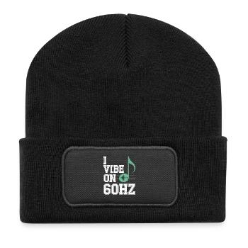 I Vibe on 60 Hz Electrician Humor - Recycled Patch Beanie - black - Front