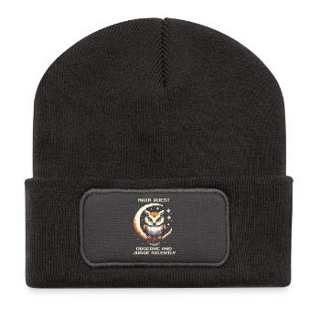 Main Quest: Observe & Judge Silently | Owl - Recycled Patch Beanie - dark grey - Front