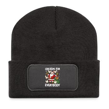 Des poulets pour tout le monde - Beanie recyclé à patch - charbon - Devant