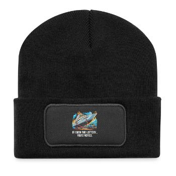 C’est drôle si je gagnais à la loterie, vous remarqueriez un yacht - Beanie recyclé à patch - noir - Devant
