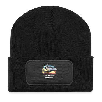 C’est drôle si je gagnais à la loterie, vous remarqueriez un yacht - Beanie recyclé à patch - noir - Devant