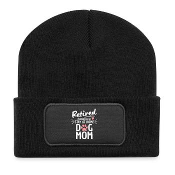 Retired Dog Mom Retirement - Recycled Patch Beanie - black - Front