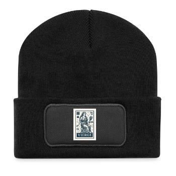 Virgo Star Sign - Astrology - Recycled Patch Beanie - black - Front