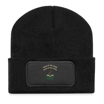 Booktok Fantasy Bookish Humor Geschenk Für - Recycelte Patch Beanie - Schwarz - Vorne