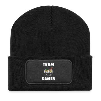 Team Ramen Illustration Noodle Bowl - Recycled Patch Beanie - black - Front