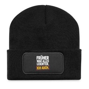 Everything used to be easier, including my 50th birthday - Recycled Patch Beanie - black - Front