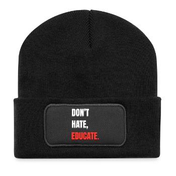 Ne détestez pas éduquer - Beanie recyclé à patch - noir - Devant