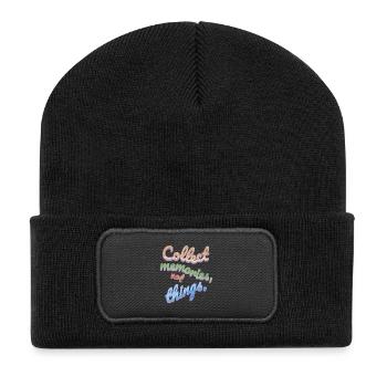 Collect Memories Not Things - Recycled Patch Beanie - black - Front