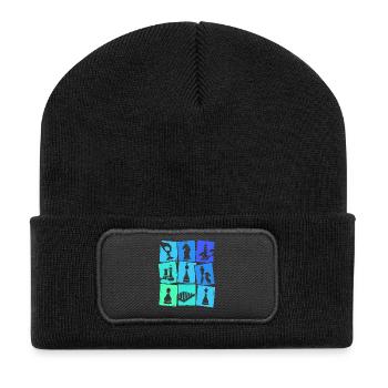 Chess Chess Players Kids Boys Men - Recycled Patch Beanie - black - Front