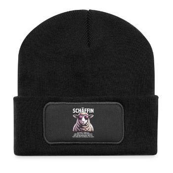 Schäffin Chefin Lustiges Schaf-Motiv - Beanie recyclé à patch - noir - Devant