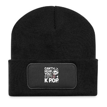 Cant Hear You In Listening To K Pop Panda - Recycled Patch Beanie - black - Front
