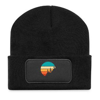 Randonnée Randonneur Alpiniste Cadeau - Beanie recyclé à patch - noir - Devant