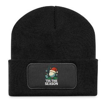 Es ist die Saison Golf-Urlaubsspaß - Recycelte Patch Beanie - Schwarz - Vorne