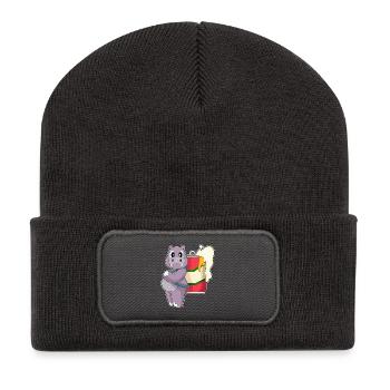Hippo Beer - Recycled Patch Beanie - dark grey - Front