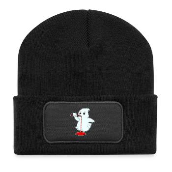 Geist Flasche Rotwein - Recycelte Patch Beanie - Schwarz - Vorne