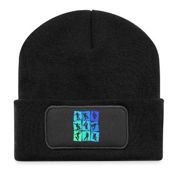 Snowboard Snowboarder Kinder Jungen Männer - Recycelte Patch Beanie - Schwarz - Vorne