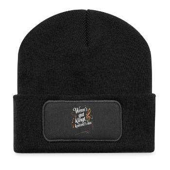 Personalization - If it sounds good, it gets away - Recycled Patch Beanie - black - Front