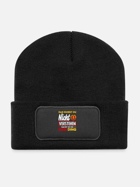 Ossi Ding Nicht Verstehen Spruch DDR Stolz - Recycelte Patch Beanie - Schwarz