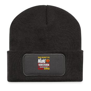 Ossi Ding Nicht Verstehen Spruch DDR Stolz - Recycled Patch Beanie - dark grey - Front