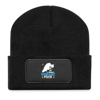 Ostsee Urlaub UMMANZ MOIN Lustiges - Recycelte Patch Beanie - Schwarz - Vorne