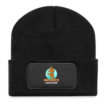 Seepferdchen Bronze Abzeichen Schwimmkurs  - Recycelte Patch Beanie - Schwarz - Vorne