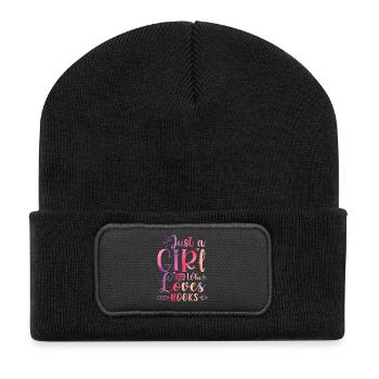 Juste une fille qui aime les livres - Beanie recyclé à patch - noir - Devant
