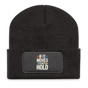 Escalade Escalade en montagne Mousqueton Bloc - Beanie recyclé à patch - charbon - Devant