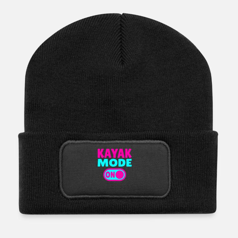 Kayak Mode ON - Recycelte Patch Beanie - Schwarz