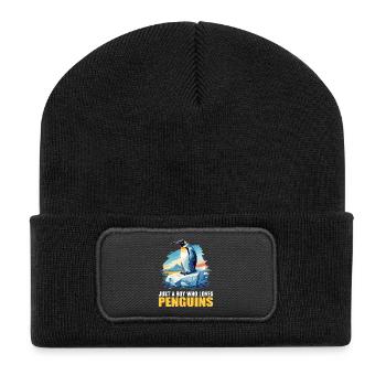 Pinguine Pinguin - Recycelte Patch Beanie - Schwarz - Vorne