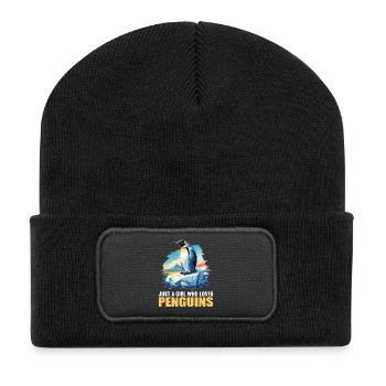 Pinguine Pinguin - Recycelte Patch Beanie - Schwarz - Vorne