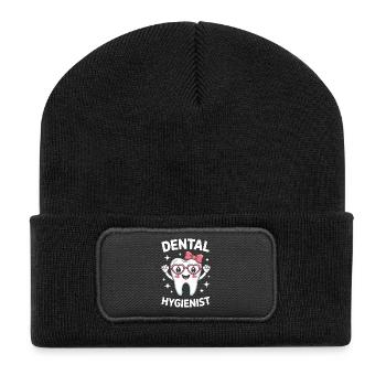 Dentist Saying Tooth Funny Dentist Gift - Recycled Patch Beanie - black - Front