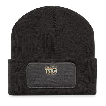 Décembre 1985 anniversaire Décembre 1985 Décembre - Beanie recyclé à patch - charbon - Devant