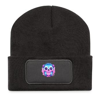 Monstre câlin coloré - Beanie recyclé à patch - charbon - Devant