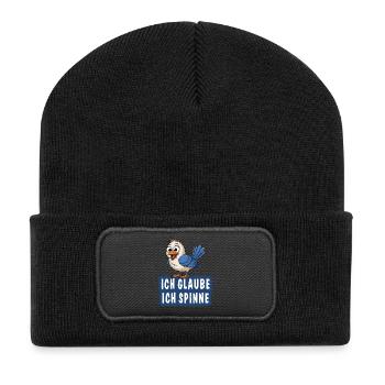 JE PENSE QUE JE SUIS FOU - Beanie recyclé à patch - noir - Devant